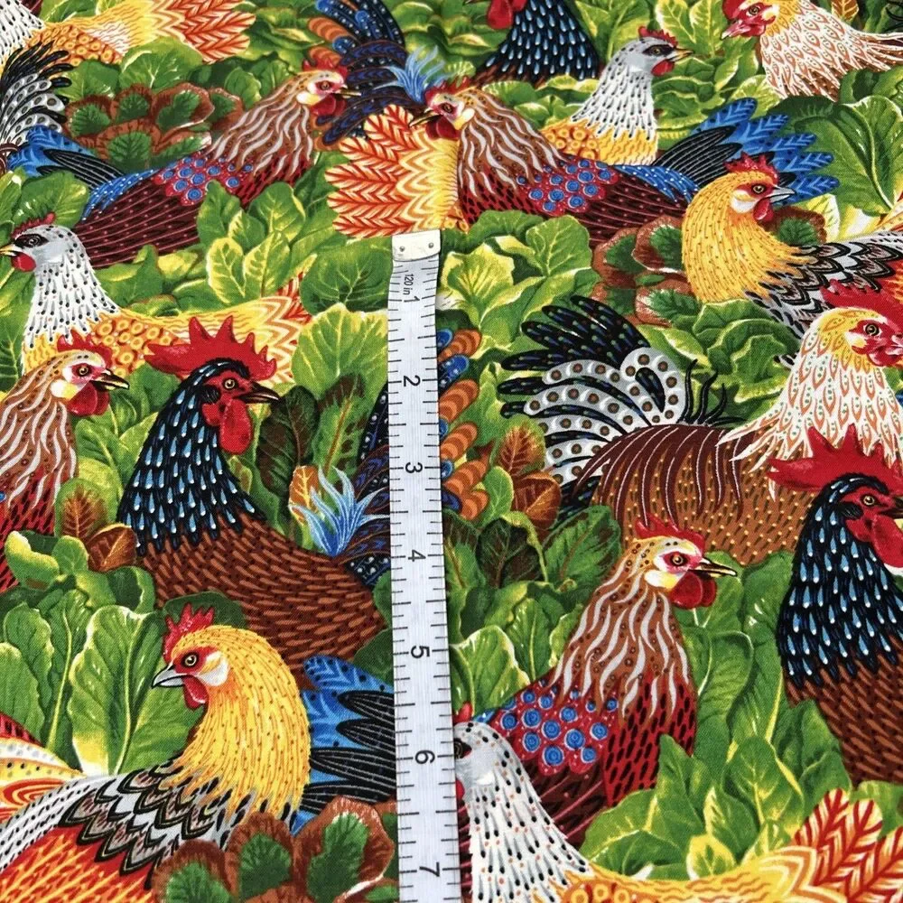 Hoffman Cotton Quilting Fabrics Rennie Rau Marquez Chicken Salad 1 Yd X 44